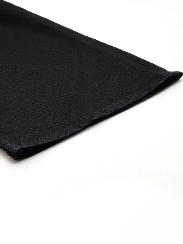 Black_Cotton_Blend_Flared_High_Rise_Jeans_For_Women