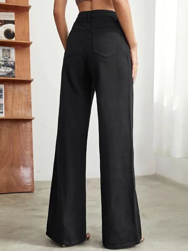 Black_Cotton_Blend_Flared_High_Rise_Jeans_For_Women