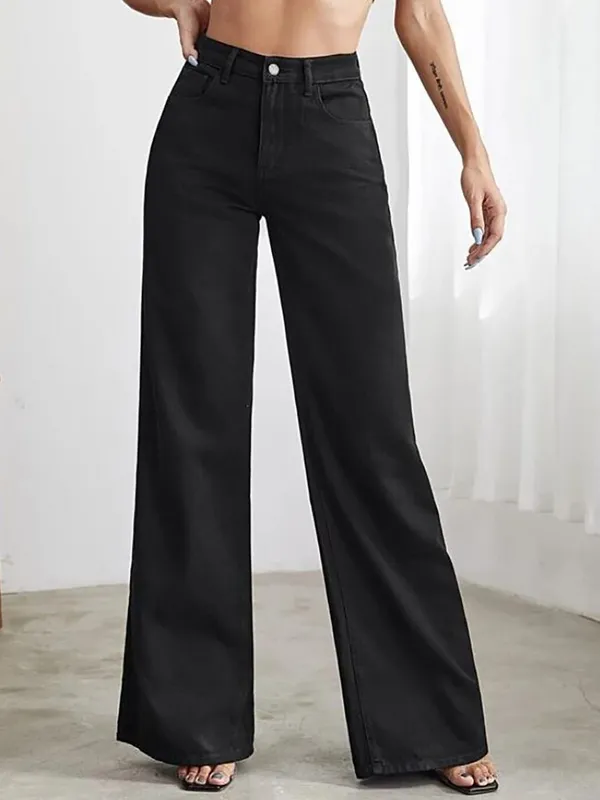Black_Cotton_Blend_Flared_High_Rise_Jeans_For_Women