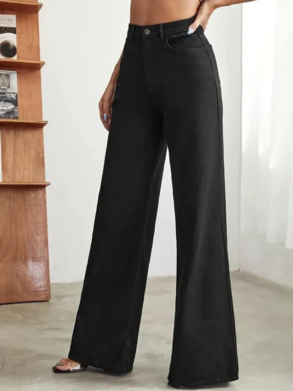 Black_Cotton_Blend_Flared_High_Rise_Jeans_For_Women