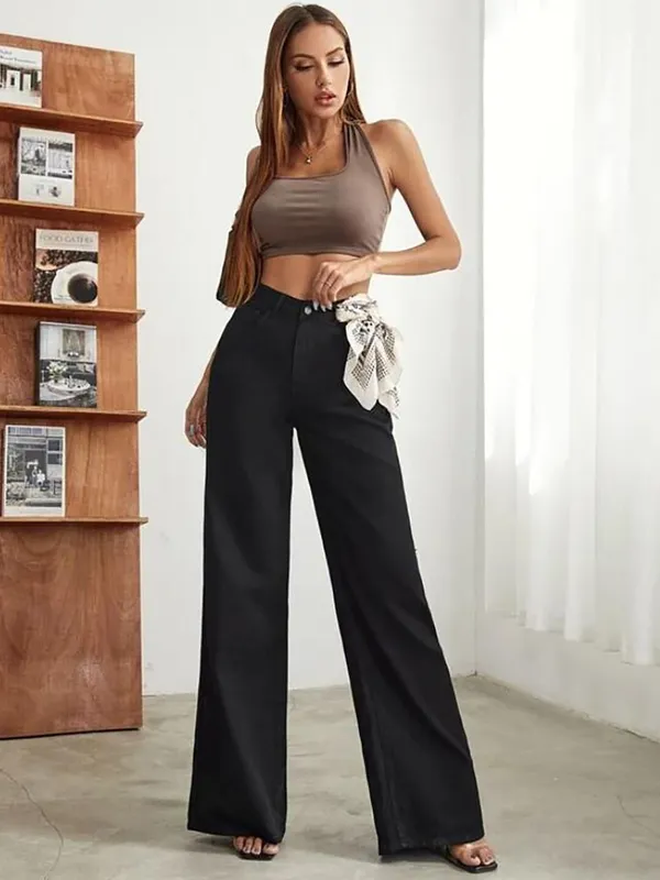 Black_Cotton_Blend_Flared_High_Rise_Jeans_For_Women