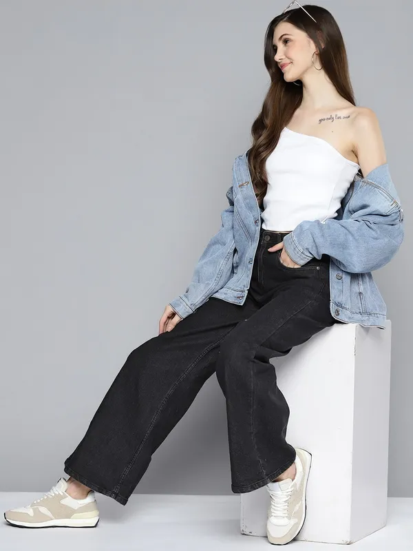 Black_Cotton_Blend_Flared_High_Rise_Jeans_For_Women