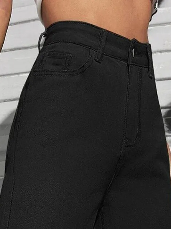 Black_Cotton_Blend_Flared_High_Rise_Jeans_For_Women