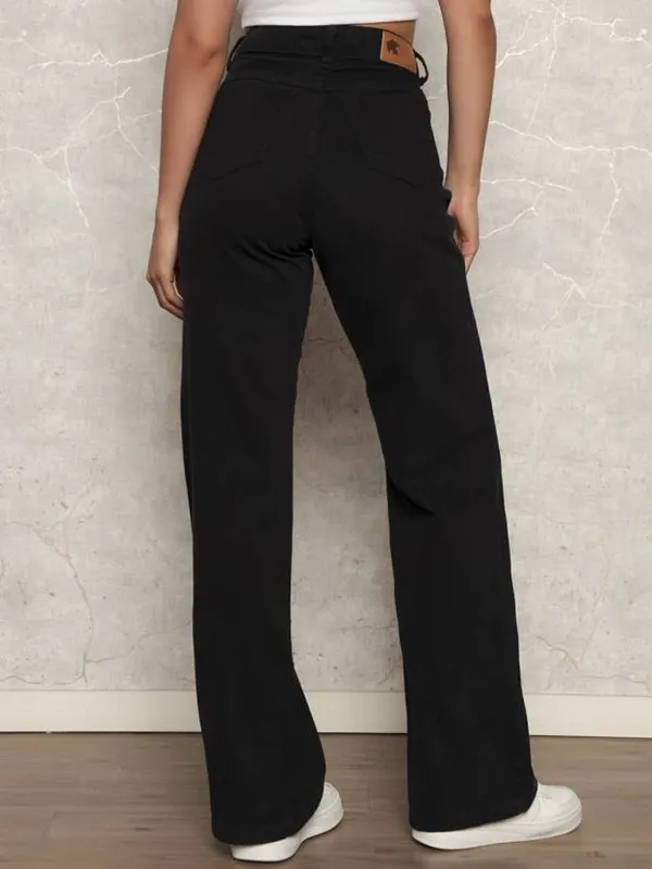 Black_Cotton_Blend_Flared_High_Rise_Jeans_For_Women