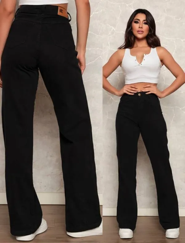 Black_Cotton_Blend_Flared_High_Rise_Jeans_For_Women
