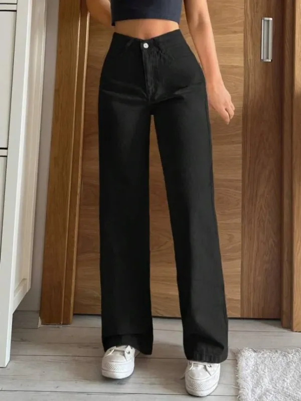 Black_Cotton_Blend_Flared_High_Rise_Jeans_For_Women