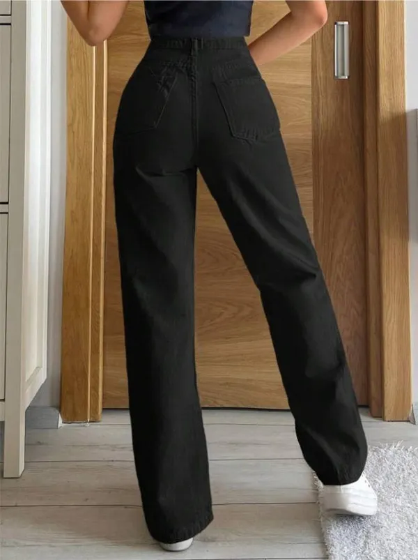 Black_Cotton_Blend_Flared_High_Rise_Jeans_For_Women