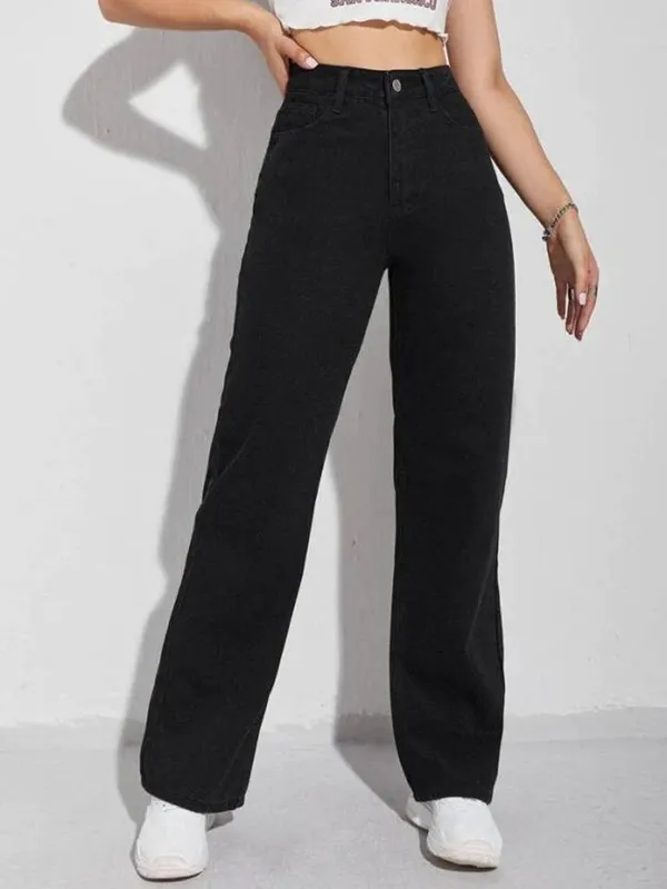 Black_Cotton_Blend_Flared_High_Rise_Jeans_For_Women