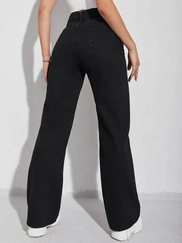 Black_Cotton_Blend_Flared_High_Rise_Jeans_For_Women