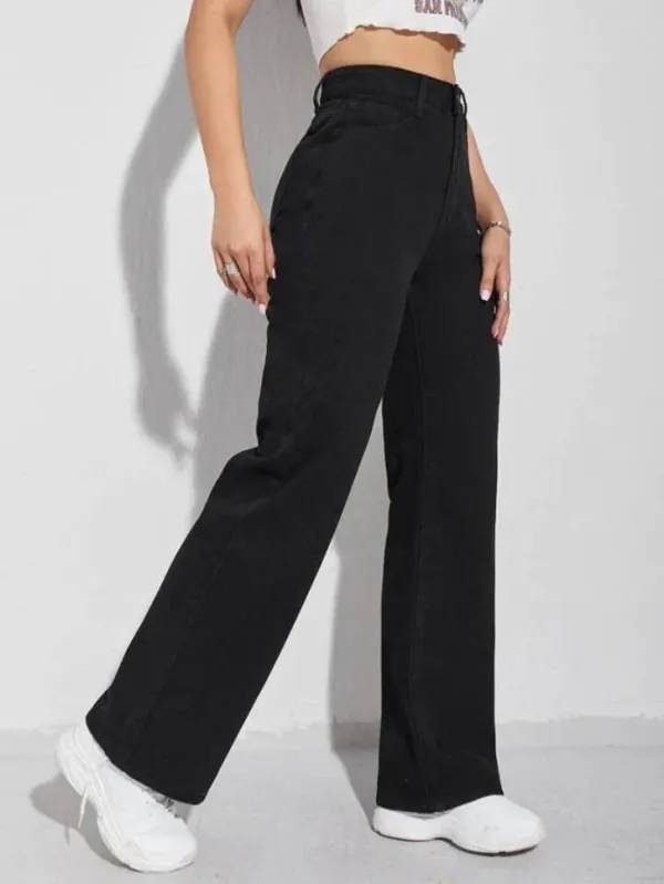 Black_Cotton_Blend_Flared_High_Rise_Jeans_For_Women