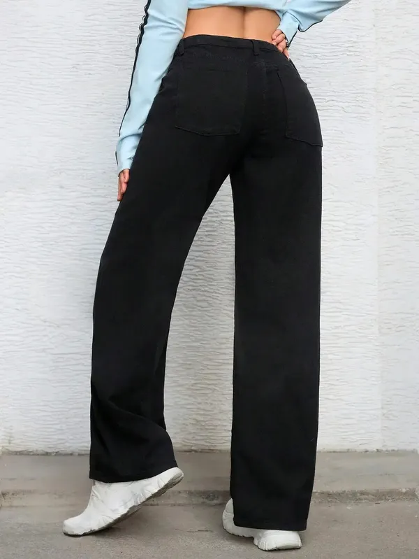 Black_Cotton_Blend_Flared_High_Rise_Jeans_For_Women