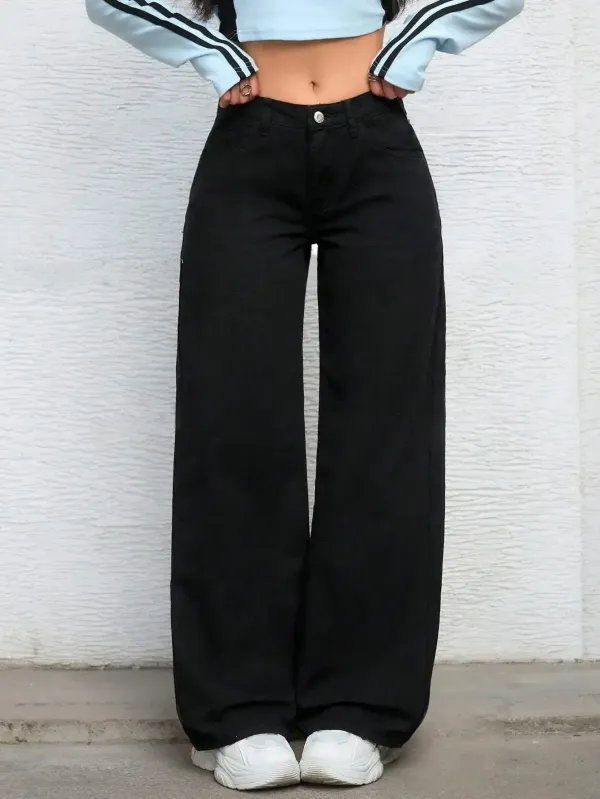 Black_Cotton_Blend_Flared_High_Rise_Jeans_For_Women