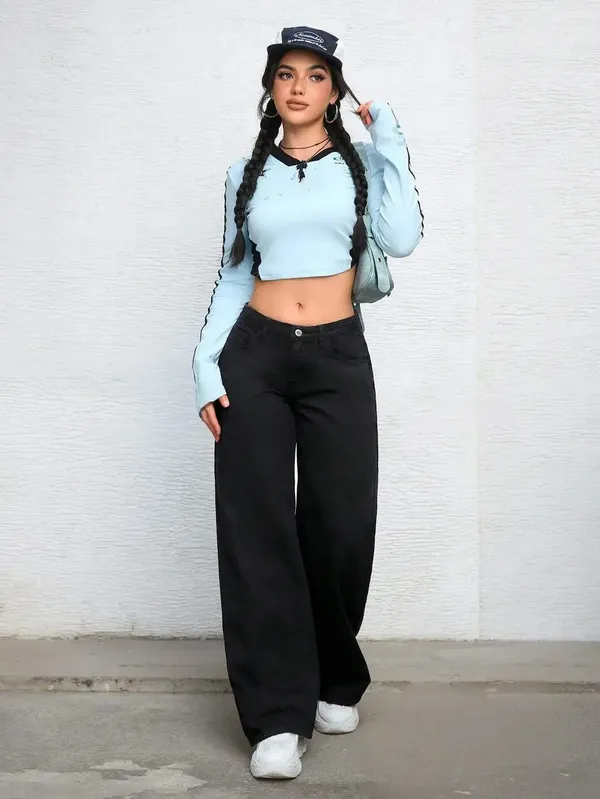 Black_Cotton_Blend_Flared_High_Rise_Jeans_For_Women