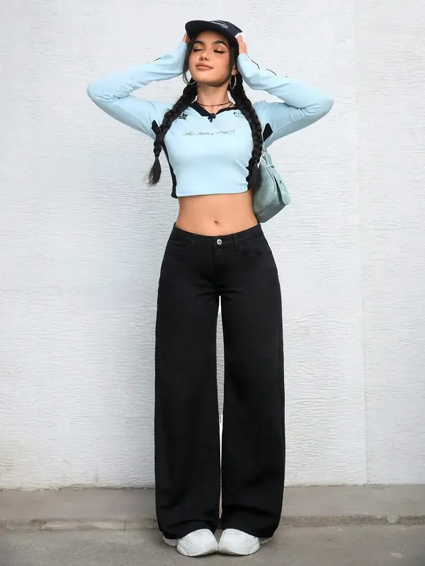 Black_Cotton_Blend_Flared_High_Rise_Jeans_For_Women