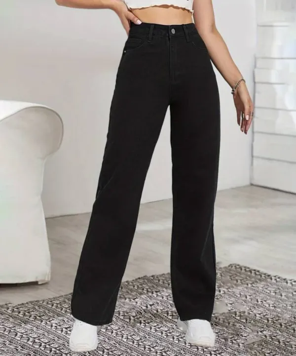 Black_Cotton_Blend_Flared_High_Rise_Jeans_For_Women