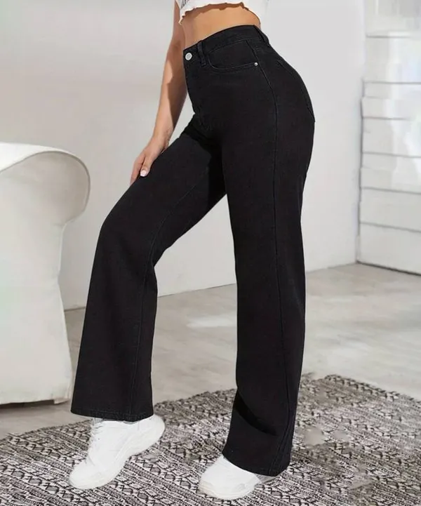 Black_Cotton_Blend_Flared_High_Rise_Jeans_For_Women