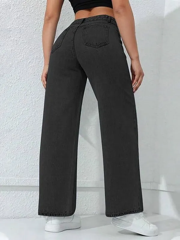 Black_Cotton_Blend_Flared_High_Rise_Jeans_For_Women