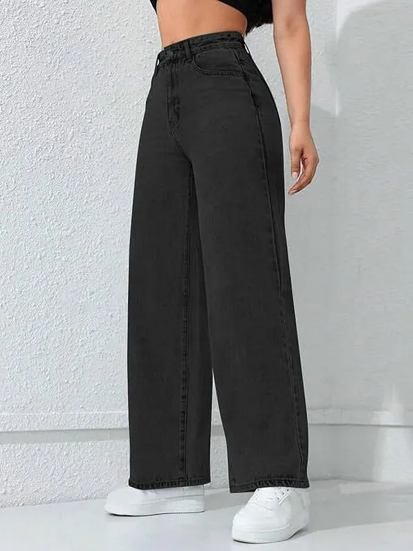 Black_Cotton_Blend_Flared_High_Rise_Jeans_For_Women