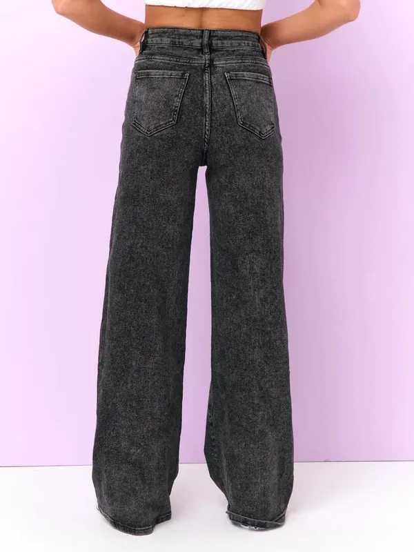 Black_Cotton_Blend_Flared_High_Rise_Jeans_For_Women