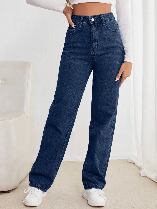 Blue_Cotton_Blend_Flared_High_Rise_Jeans_For_Women