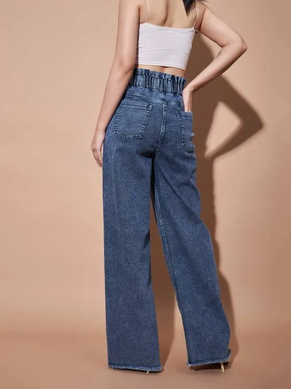 Blue_Cotton_Blend_Flared_High_Rise_Jeans_For_Women