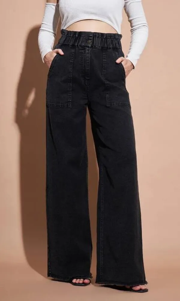 Black_Cotton_Blend_Flared_High_Rise_Jeans_For_Women