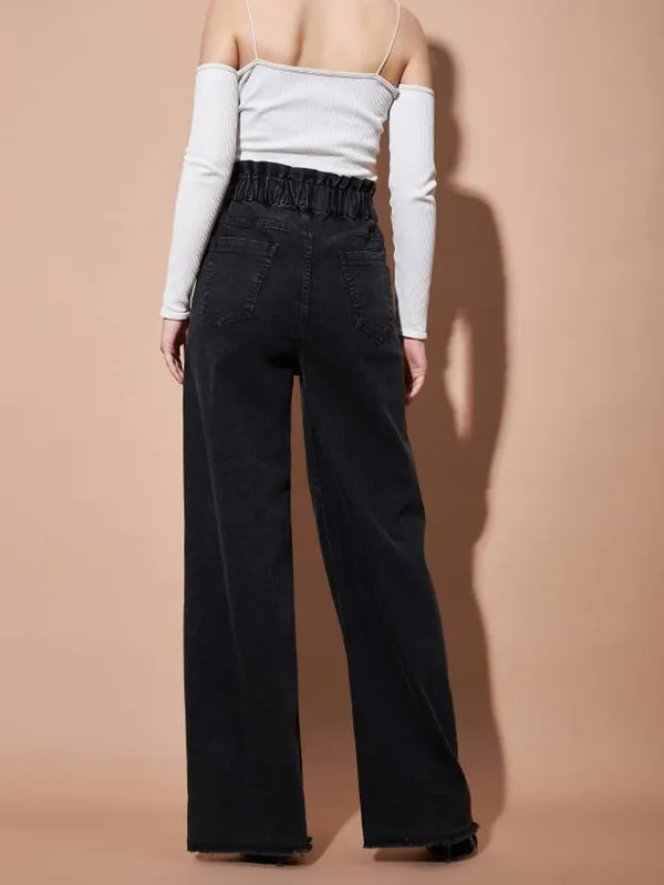 Black_Cotton_Blend_Flared_High_Rise_Jeans_For_Women