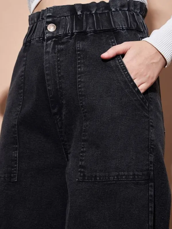 Black_Cotton_Blend_Flared_High_Rise_Jeans_For_Women