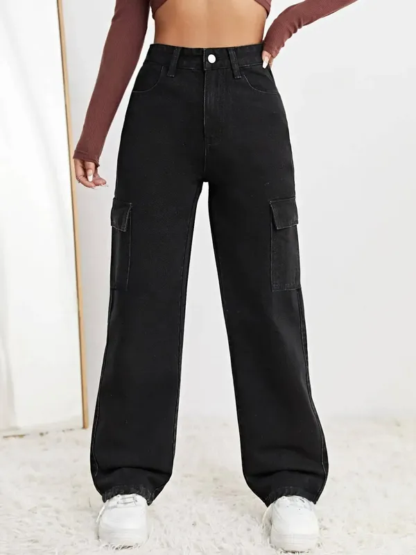 Black_Cotton_Blend_Flared_High_Rise_Jeans_For_Women