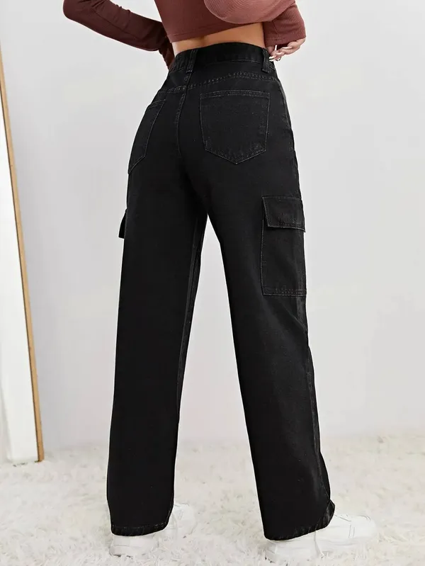 Black_Cotton_Blend_Flared_High_Rise_Jeans_For_Women
