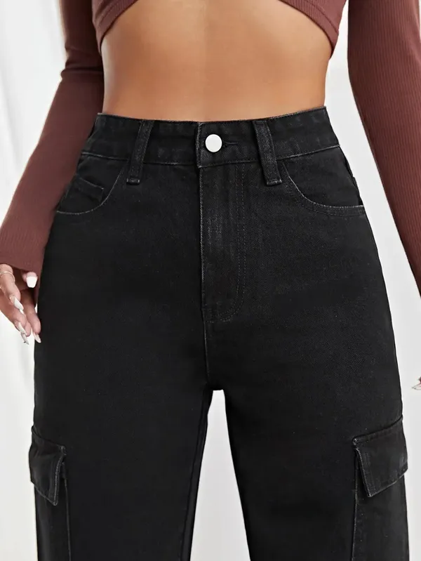 Black_Cotton_Blend_Flared_High_Rise_Jeans_For_Women