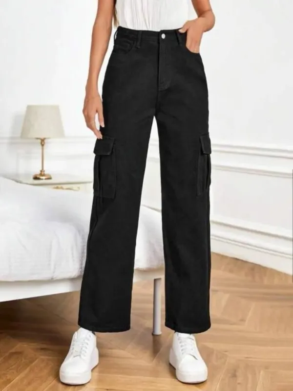 Black_Cotton_Blend_Flared_High_Rise_Jeans_For_Women