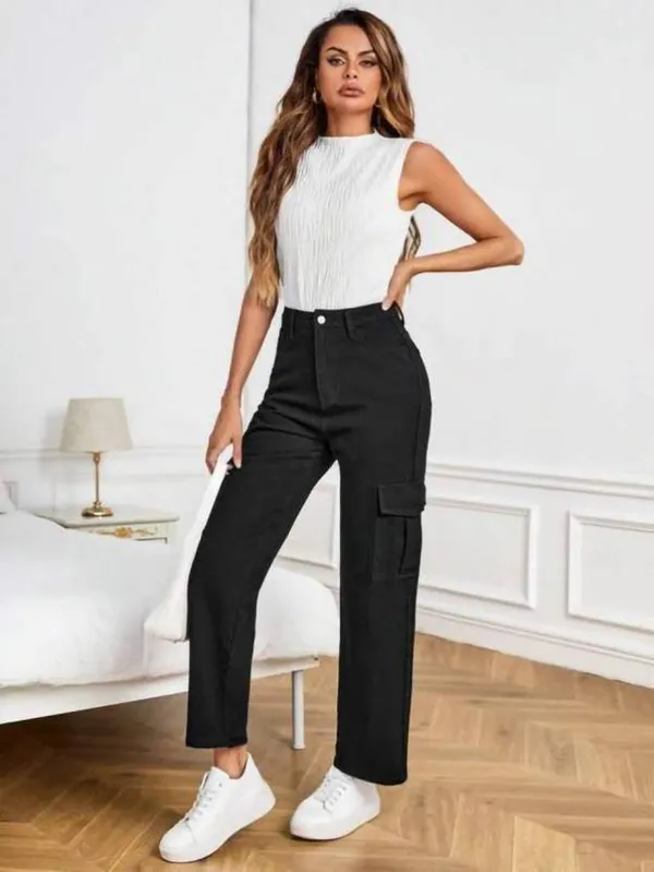 Black_Cotton_Blend_Flared_High_Rise_Jeans_For_Women