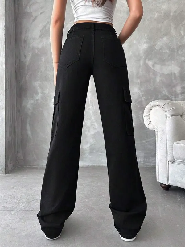 Black_Cotton_Blend_Flared_High_Rise_Jeans_For_Women