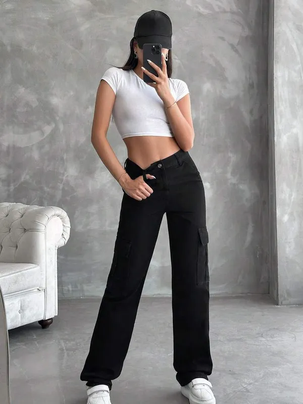 Black_Cotton_Blend_Flared_High_Rise_Jeans_For_Women