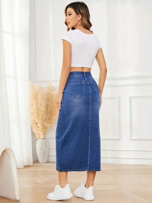Blue_Denim_Casual_Skirt_For_Women
