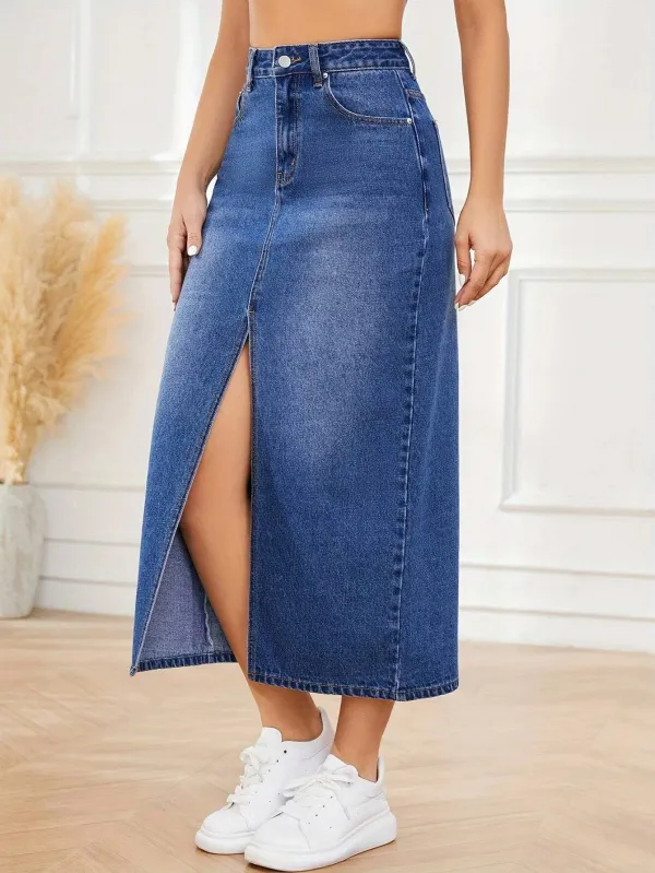 Blue_Denim_Casual_Skirt_For_Women