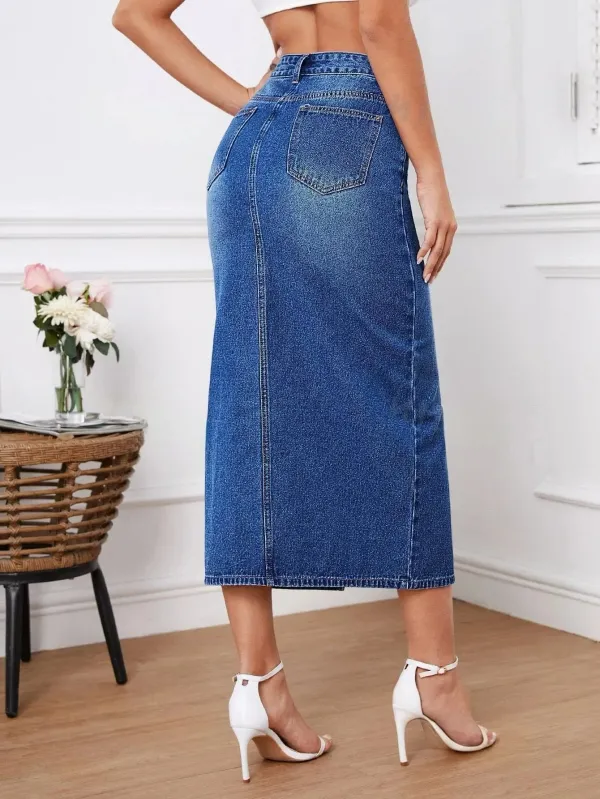 Blue_Denim_Pencil_Cut_Casual_Skirt_For_Women