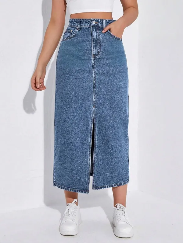 Blue_Denim_Casual_Skirt_For_Women