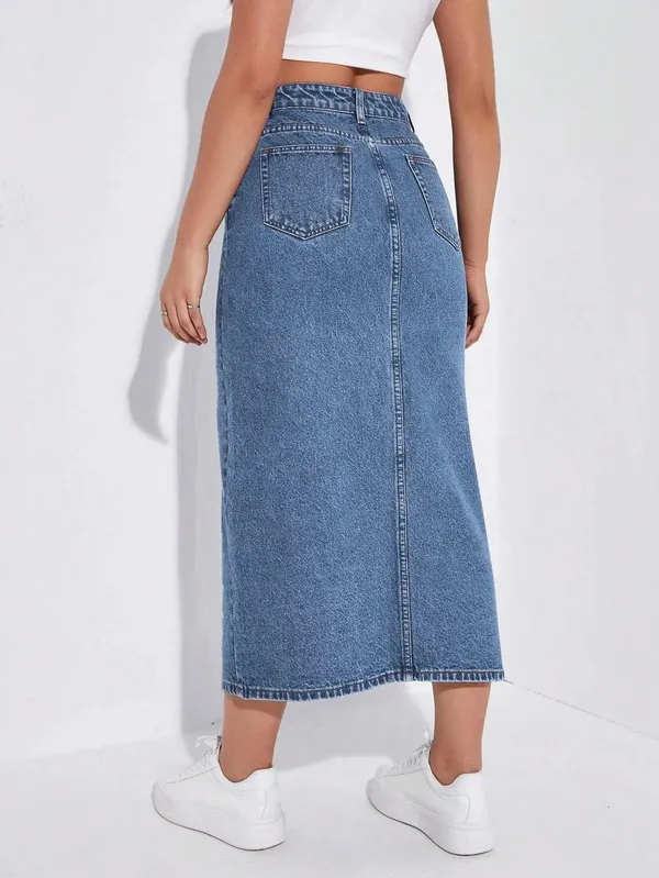 Blue_Denim_Casual_Skirt_For_Women
