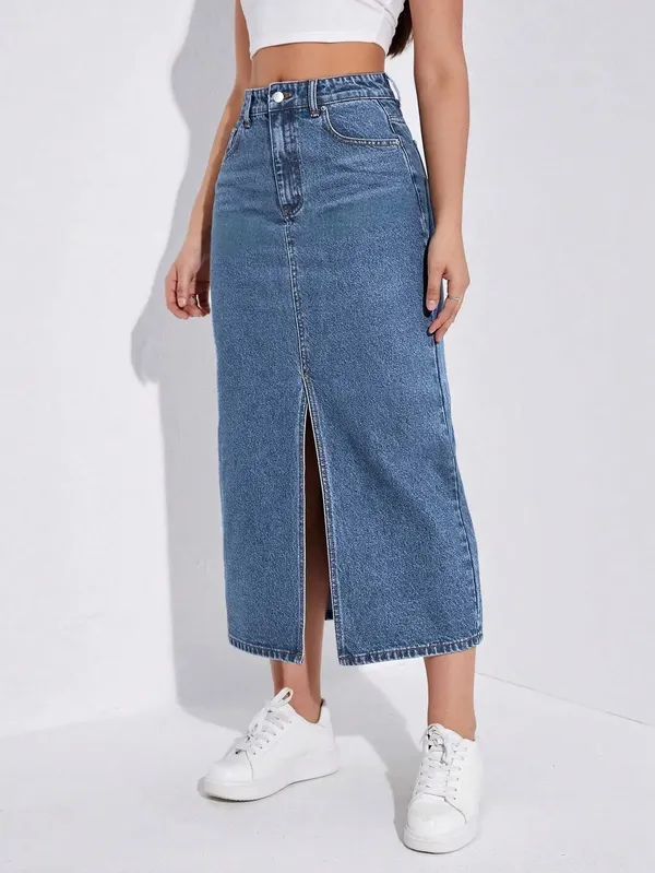 Blue_Denim_Casual_Skirt_For_Women
