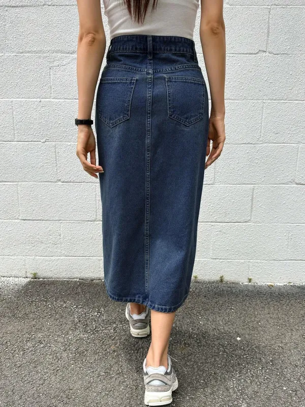 Blue_Denim_Pencil_Cut_Casual_Skirt_For_Women