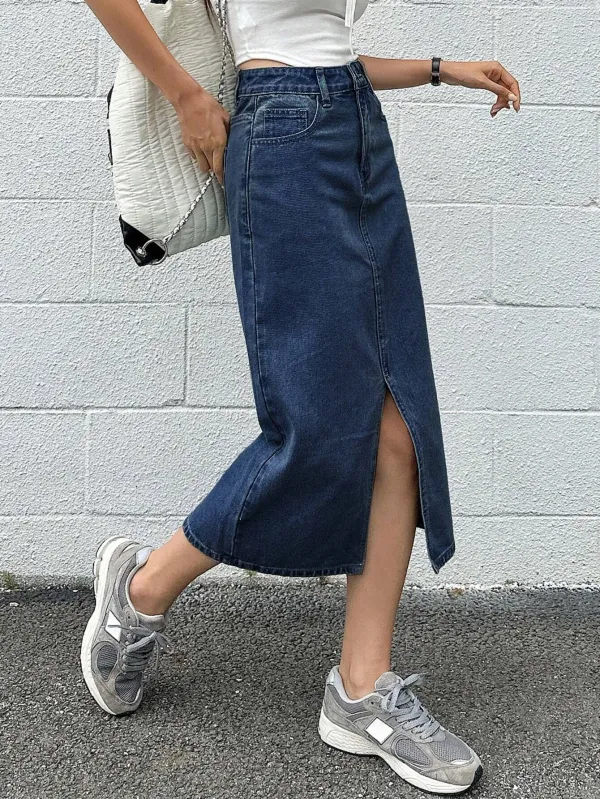 Blue_Denim_Pencil_Cut_Casual_Skirt_For_Women
