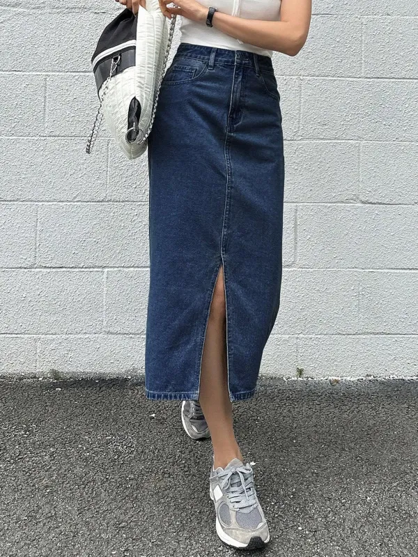 Blue_Denim_Pencil_Cut_Casual_Skirt_For_Women
