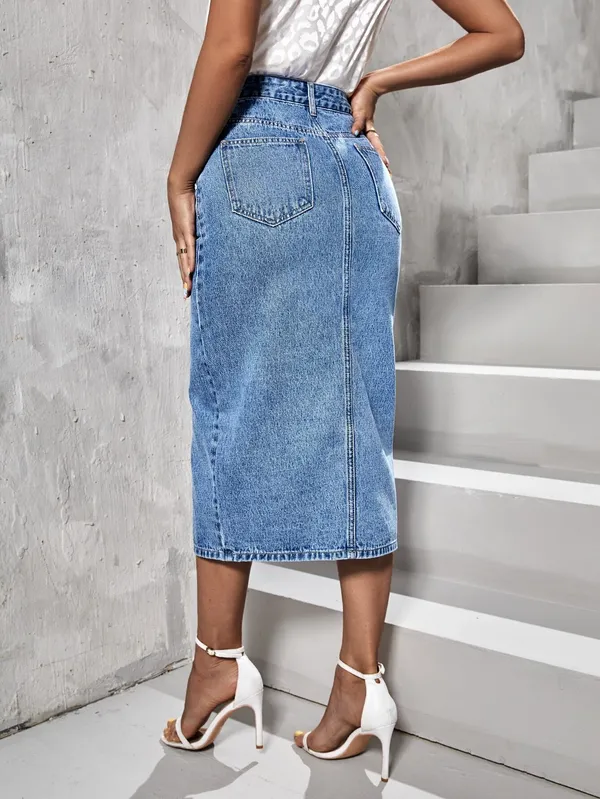 Blue_Denim_Casual_Skirt_For_Women