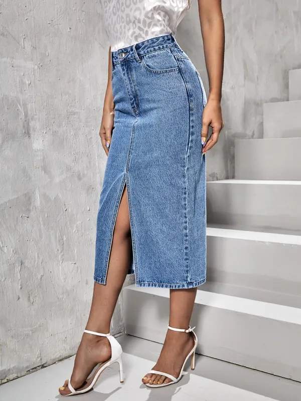 Blue_Denim_Casual_Skirt_For_Women
