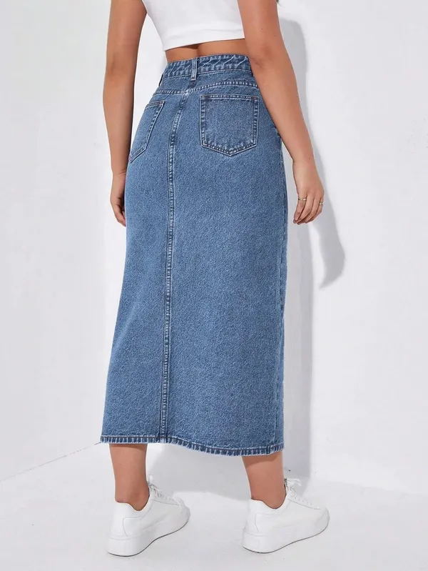 Blue_Denim_Pencil_Cut_Casual_Skirt_For_Women