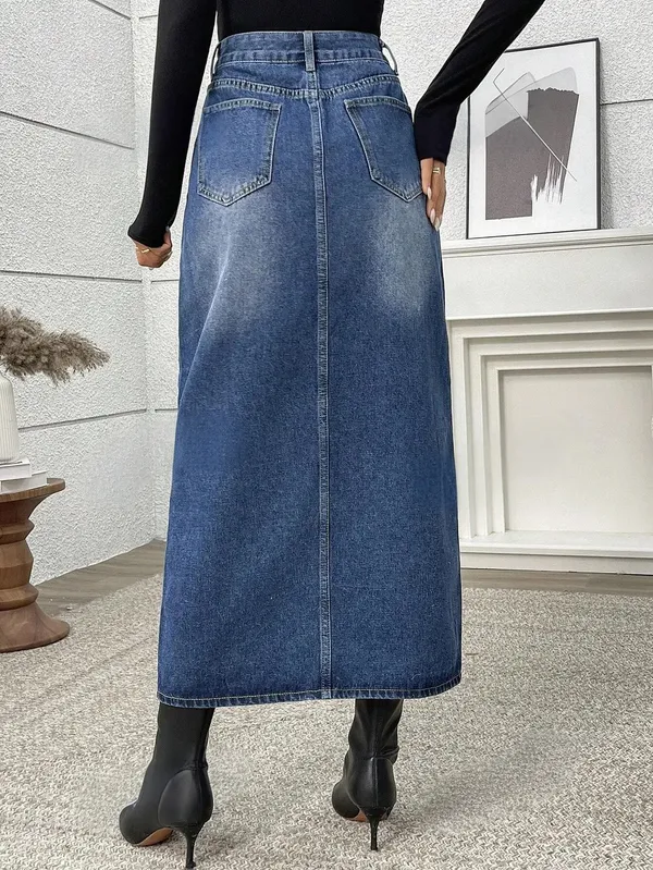 Blue_Denim_Casual_Skirt_For_Women