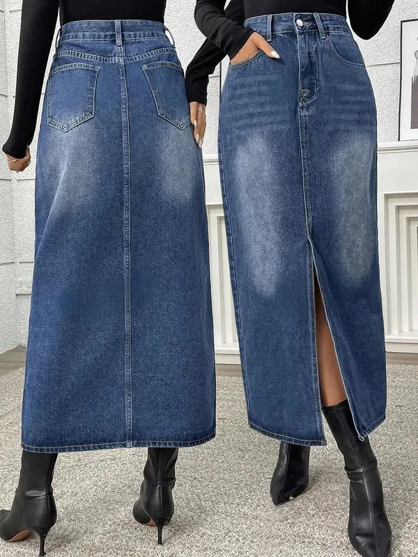 Blue_Denim_Casual_Skirt_For_Women