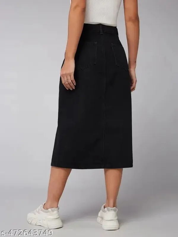 Black_Denim_Casual_Skirt_For_Women